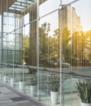 glass partition lobby