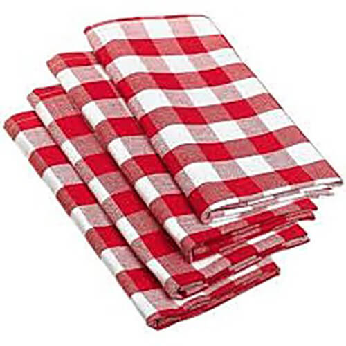 White and Red Check Printed Kitchen Napkin