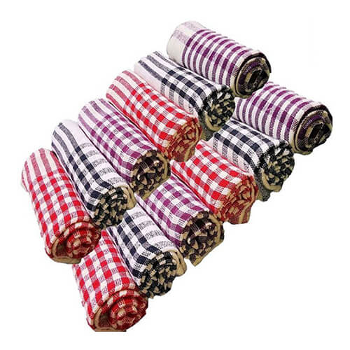 Red And Green Cotton Yarn Dyed Checks Kitchen Napkin