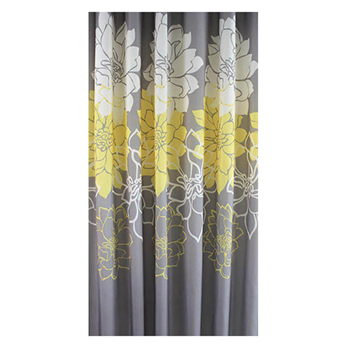 White gray and Yellow Bath Curtains