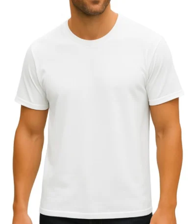 white casual round neck -shirt
