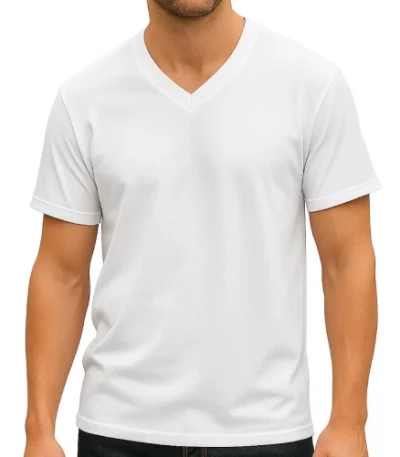 white-solid-v-neck-t-shirt